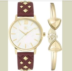 INC Women's Faux Leather Strap Watch, 38mm